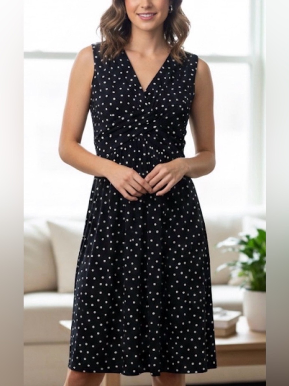 Ann Taylor Loft Petites Polka Dot Sleeveless Mini Dress Size 0 Petite